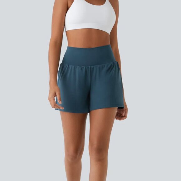 NWT Halara Super High Waisted Back Pocket 2-in-1 Side Pocket Yoga Shorts - 5" - Picture 1 of 7